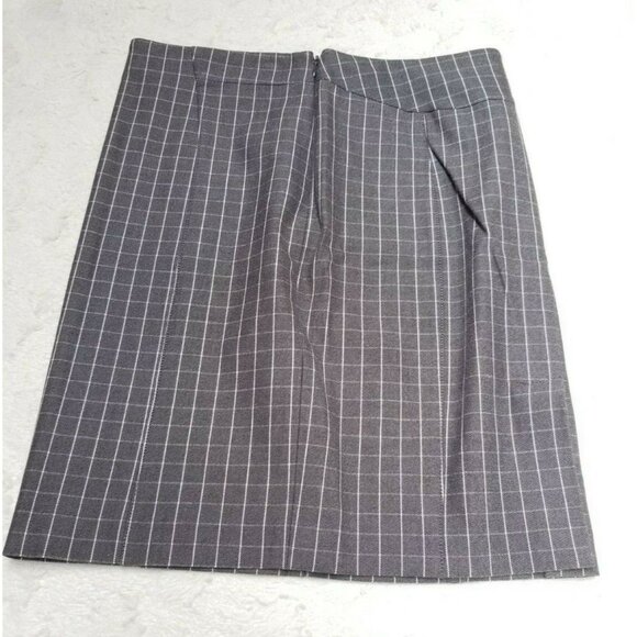 Banana Republic Womens Pencil Cut Straight Skirt Back Zipper Plaid Size 6 Gray - Picture 2 of 7
